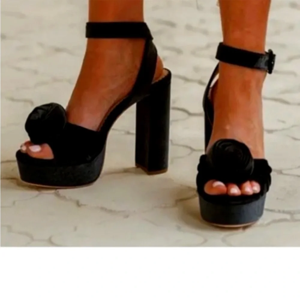 ANTONIO MELANI x Nicola Bathie Emilia velvet Platform Heels NEW